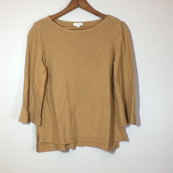 J. Jill Tops - J Jill tan quarter sleeve knit women casual shirt size eXra small good condition